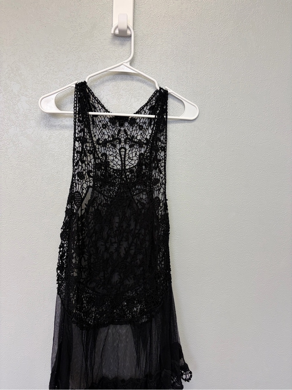 Coco + Carmen Black Crochet Lace Chemise
